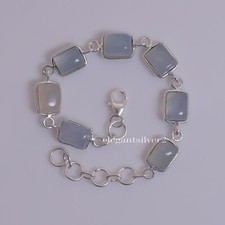 Sterling Silver Chalcedony Bracelet - Handmade Elegant 925 Silver Jewelry picture
