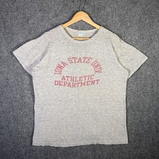 True Vintage Champion Shirt Mens XL Gray 70s Blue Bar Iowa State Athletics picture