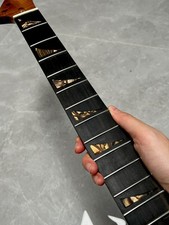 Stainless ebony pointed case guitar neck 24Fret flame maple shark fin inlay 12in picture