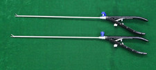 2pc Laparoscopic Needle Holder Straight Jaw 5mmx330mm Black Handle Reusable picture