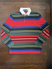 Vintage Polo Ralph Lauren Long sleeve Rugby Shirt 90’s Size L Striped picture