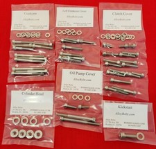 KAWASAKI 1976-2001 KD80 KD100 KE100 KM100 POLISHED STAINLESS ENGINE BOLT KIT SET picture