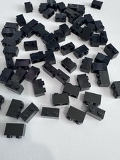 LOT OF 100 BRAND NEW LEGO PIECES BLACK  1x2 BRICK WALL REGULAR 3065 picture