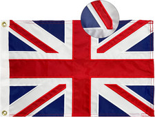 British Flags 12X18 Inch Embroidered Union Jack UK Flag Sewn Strips picture