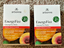 Arbonne Energy Fizz Ginseng Mango Peach (30 Sticks) - New - Exp. 12/2026 & 08/27 picture