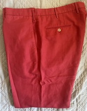 INCOTEX Flat Front Regular Fit Chinolino Trouser in Red Size 56 US 40 $395 picture