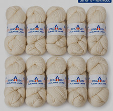 Pingouin Fleur De Laine Yarn Lot 10 Skeins Ivory 100% Wool 1820 Yards Brazil picture