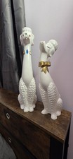 VINTAGE 1950s NAPCOWARE SET TWO WHITE POODLE FIGURINE 