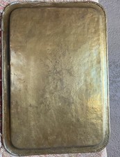 Antique Persian Hand Carved Brass Tray picture