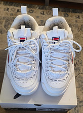 FILA Disruptor II Premium Repeat Women's Low Top Lace Up Sneakers White/Red/Blue picture