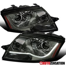 Fit 1999-2006 Audi TT Smoke LED Tube Projector Headlights Lamps Left+Right 99-06 picture