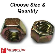 Grade 8 Finish Hex Nuts Yellow Zinc Plated Hardened (Choose Size & Quantity) picture