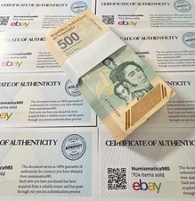 10 x   VENEZUELA 500 DIGITALES New 2025 New Notes 500 Million Bolívares W/COA, picture