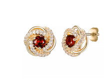 Affinity Gems Birthstone Stud Earrings,18k GoldPlated - Garnet picture