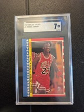 Fleer 1987-88 Michael Jordan #2 Sticker Insert Chicago Bulls SGC 7 picture