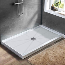 60 x 36 White Rectangle Shower Base Single Threshold Left Drain Non-Slip picture