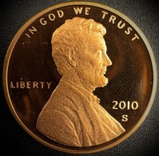 2010-S Lincoln Shield Cent Penny GEM PROOF DEEP ULTRA CAMEO Coin picture