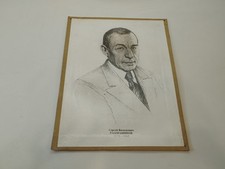 Vintage Sergei Rachmaninoff Portrait Soviet Russian Composer Poster Print USSR picture