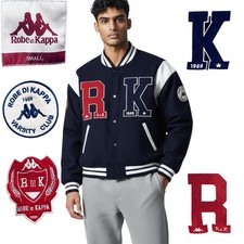 Robe Di Kappa Giovanni Solo Varsity College Letterman Jacket Wool Black Sz S NEW picture