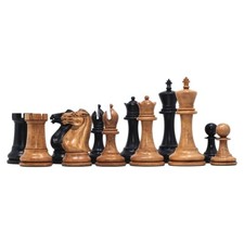1849 Jaques Repro Staunton Chess Pieces Only-Weighted Ebony & Distressed Boxwood picture