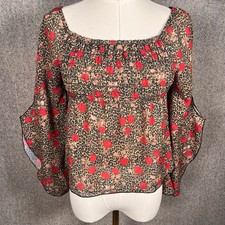 Vintage Y2K 90s Romantic Feminine Blouse Bell Sleeve Vampy Retro Amy Byer Size M picture