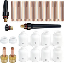 35PCS Large Bore Gas Lens Kit for WP-17/18/26 TIG Torch Jumbo Alumina TIG Cups 5 picture