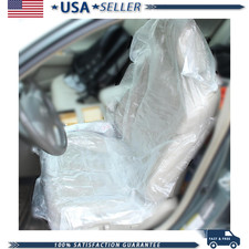 100p Disposable Clear Plastic Car Seat Covers Mechanics, Pets, Valet, Easy to Ca picture