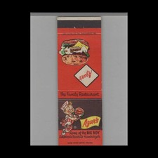 Matchbook Cover Azar's Home Of The Big Boy America's Favorite Hamburger picture