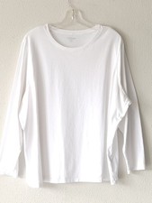 Lands' End White Long-Sleeve Crew Tee PETITE PLUS SIZE 2X/P picture