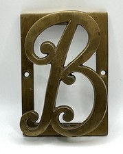 Door Knocker Solid Brass With Patina Letter “B” Vintage 2.5” x 3.5” picture