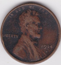 1914 S Lincoln Wheat Cent,  Key early date of series with problems picture
