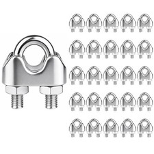 25Pcs 3/16 Inch Stainless Steel Wire Rope Cable Clamp,M4 Wire Rope Clamp for Var picture