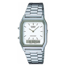 Casio AQ-230A-7DMQ Men's Casio Analog-Digital Stainless Steel White Dial Watch picture