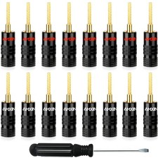 Flex Pin Connectors (8 Pairs, 16 Pieces), Closed Screw Type, 24K Gold Plated ... picture