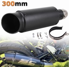 38-51mm Universal Motorcycle (Few Scuffs) Exhaust Tip Muffler Aluminum Black picture