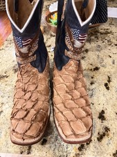 Cody James America 250 Freedom Exotic Pirarucu Western Boots Mens 13 Toe picture