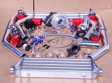 DODGE UNIVERSAL 7PSI UPGRADE T3/T4 TURBO TURBOCHARGER KIT AR .63 STAGE 3 350HP picture