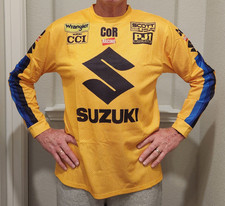 New Reproduction Vintage SUZUKI Shirt, MX Motocross Twinshock Jersey picture