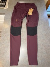 Fjallraven Abisko Trekking Tights HD Women's Sz M NWT RARE COLOR PORT Hiking picture