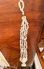 Vintage Boho Shell Hanging Plant Pot Holder 38” in length picture