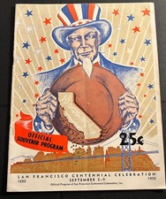 1950 SF CALIFORNIA CENTENNIAL CELEBRATION PROGRAM 1850-1950 Uncle Sam Cover picture