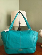 Coach Park Carrie F23284 Tote Bright Jade Green Leather Shoulder Bag Y2K NWT picture
