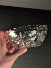 VINTAGE Anchor Hocking Early American Prescut (EAPC)  Star of David Crystal Bowl picture