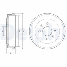 Delphi BF570 Brake Drum for Opel, Vauxhall picture