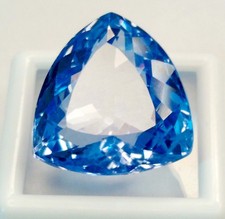 Blue Aquamarine 49-51 Ct Natural Trillion Cut Certified Loose Gemstone RK181 picture