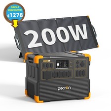 E3600LFP 3072Wh PECRON Portable Power Station Solar & 200W/36V Solar Panels Kit picture