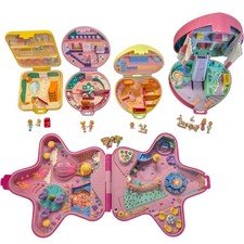 Vtg 90s Polly Pocket Lot 5 Compacts + Dolls Fairylight Starlight Swan Complete picture