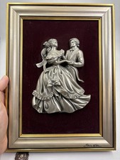 Les Etains du Prince Romantic Couple Framed Pewter Wall Plaque France picture