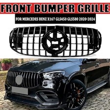 All Black GT Front Grille W/ Camera Hole For Benz X167 GLS450 GLS580 2020-2024 picture