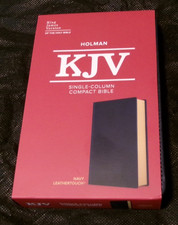 KJV Bible by Holman Leather Touch Navy Single Column Compact Bible New picture